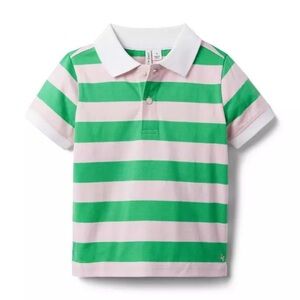 Janie and Jack Green and Pink Polo Shirt